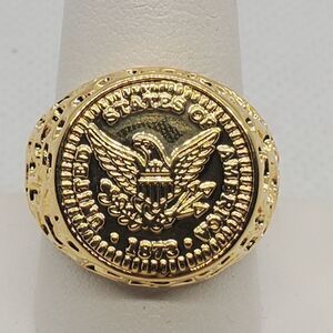 NWT Seta Gold Electroplated United State Eagle Coin Ring